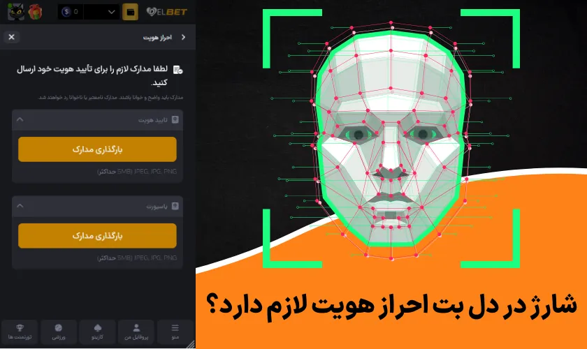 شارژ در دل بت احراز هویت لازم دارد؟