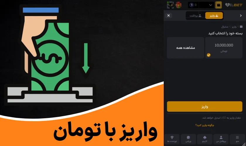 واریز با تومان